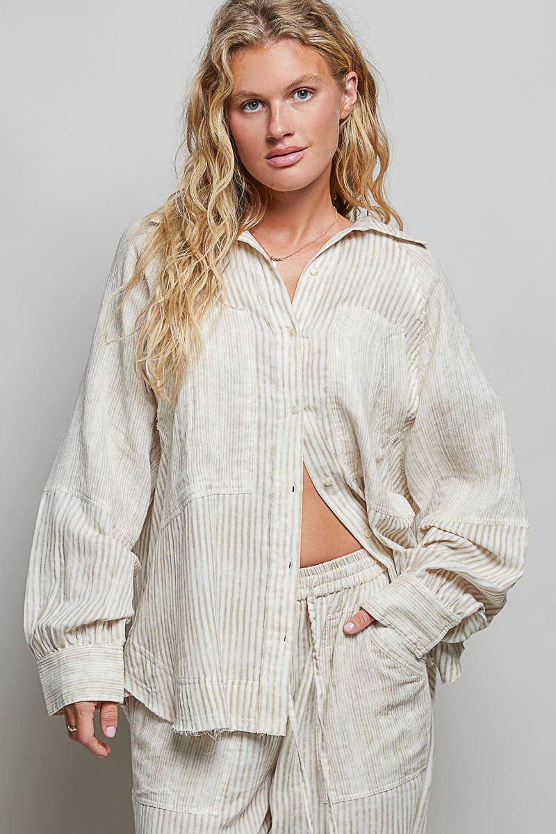 Raegan Woven Stripes Top