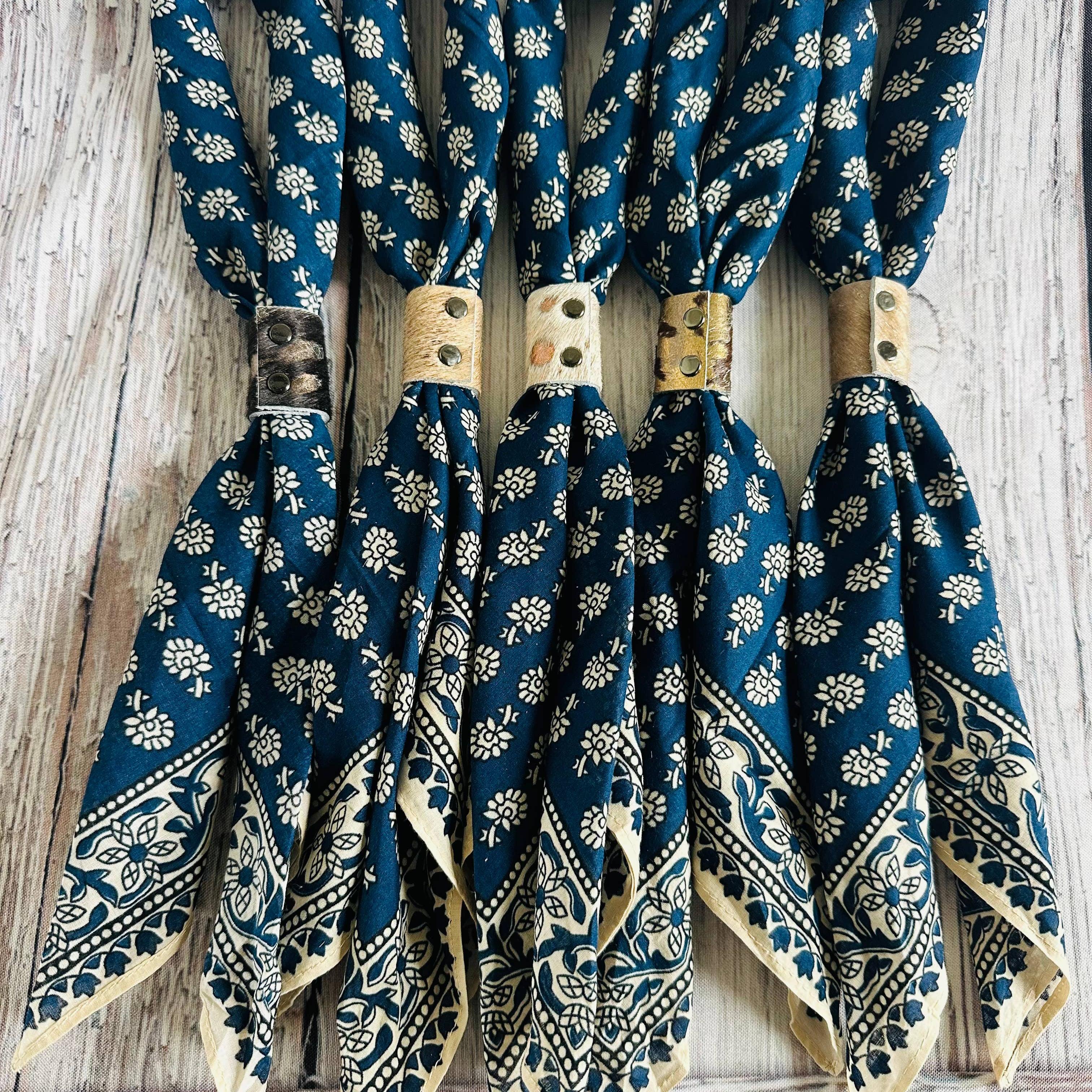 Blue Floral Bandanas