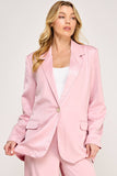 OVERSIZE SATIN BLAZER-BUBBLE PINK