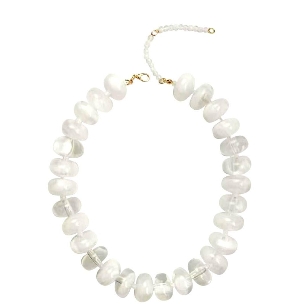 Bailey Chunky Beaded Necklace- Clear