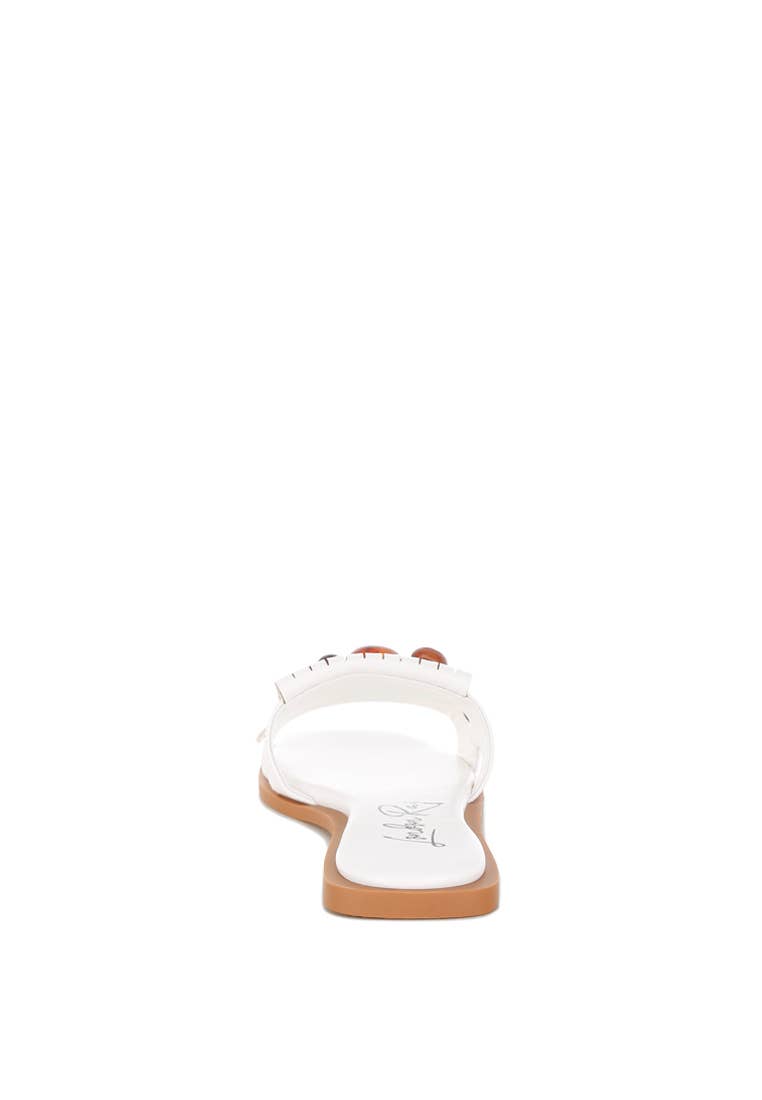 Nakasa Beaded Faux Leather Slip Ons