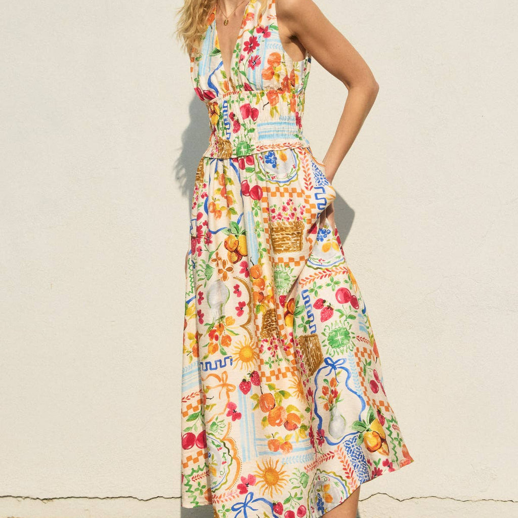 Sweetest Thing Poplin Shirred Waist Midi Dress
