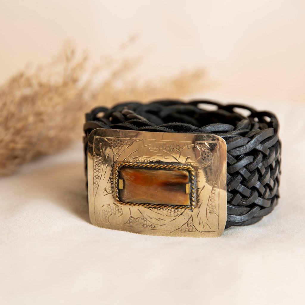 URANO WIDE BLACK LEATHER BELT