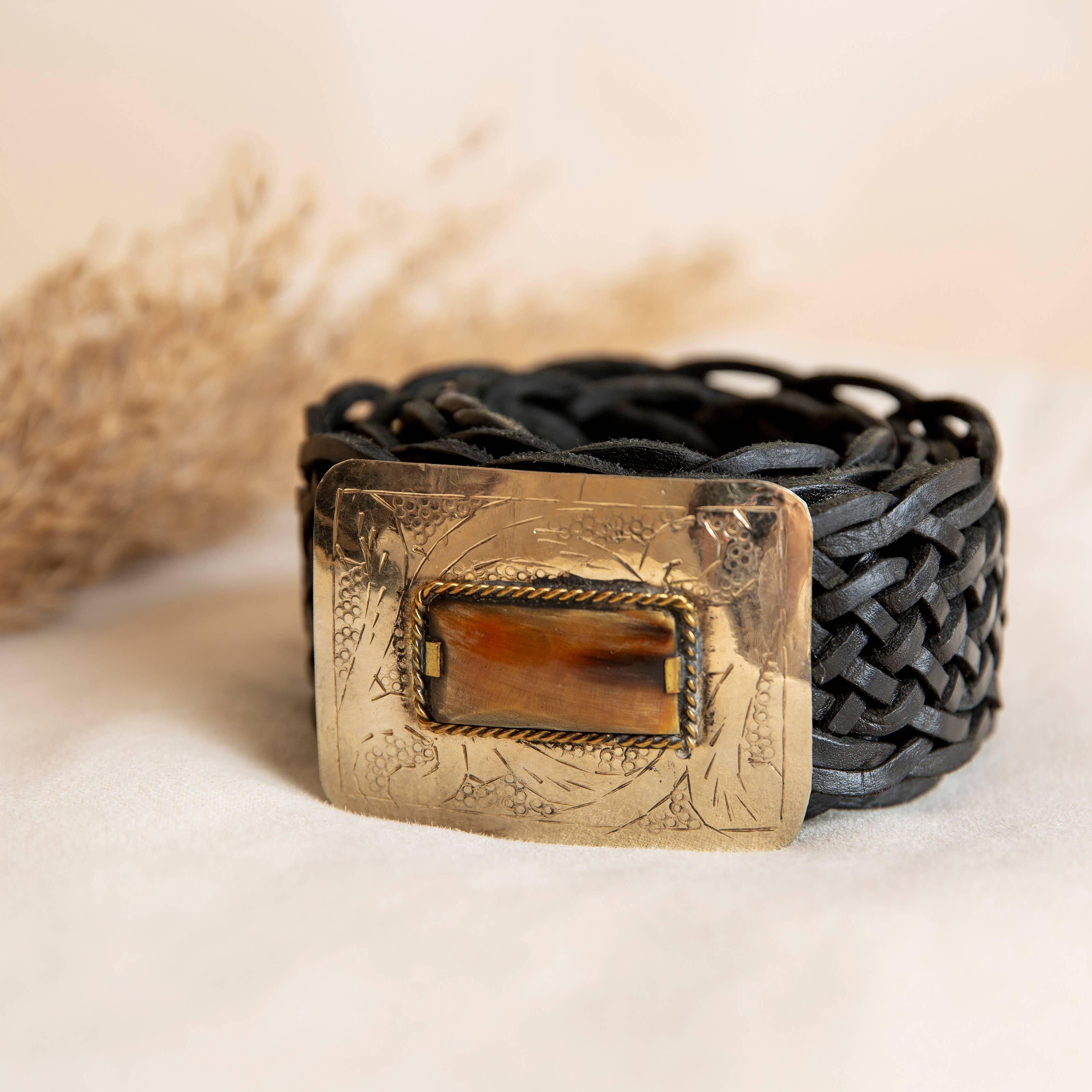 URANO WIDE BLACK LEATHER BELT