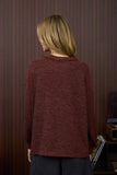 CREW NECK BUTTON DETAIL LONG SLEEVE KNIT TOP