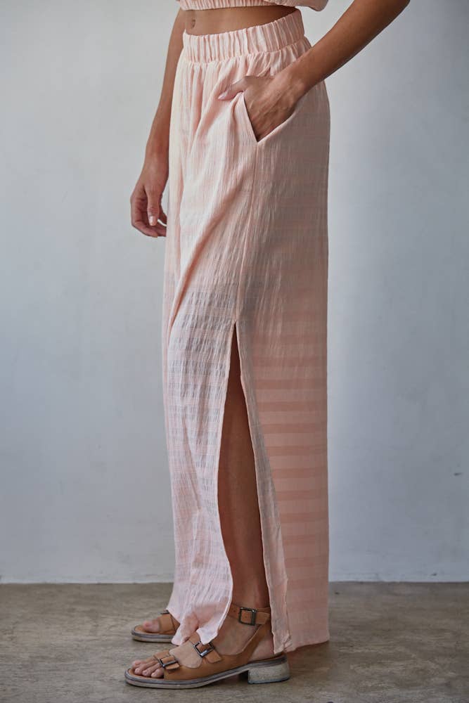 Cotton Spandex Wide Leg Pants