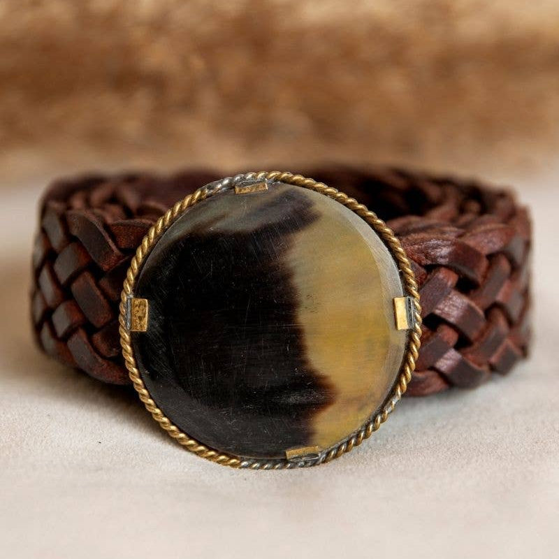 PLUTON NARROW BROWN LEATHER BELT