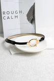 A2503SBT91678 - Minimalist Gold Buckle Faux Leather Belt