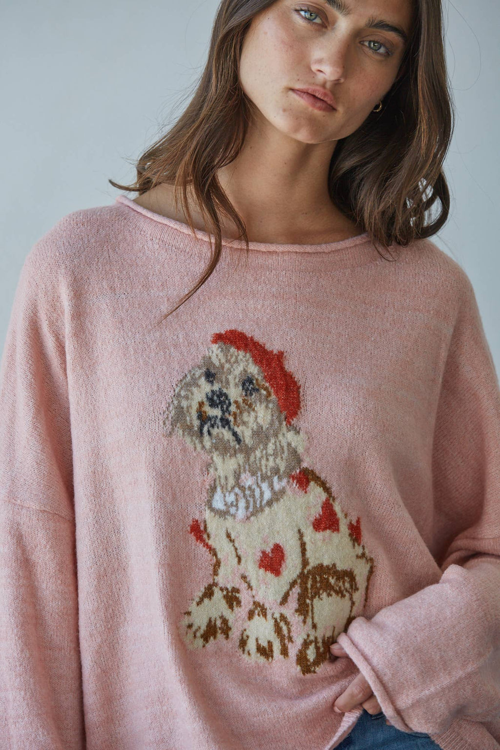 Winnie Dog Jacquard Pullover
