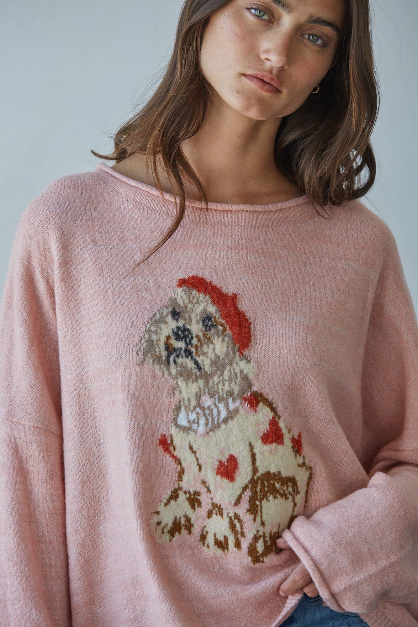 Winnie Dog Jacquard Pullover