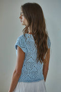 Crochet Cotton V-Neck Sweater Top