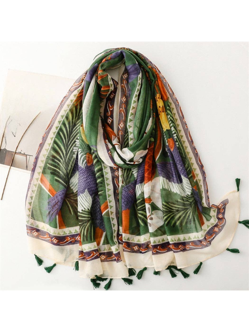Scarvii - Tropical Botanical Illustration Lightweight Scarf