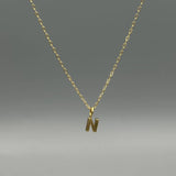 Gold Block Letter Necklace