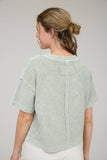 WASHED RIBBED SHORT SLEEVE TEE WITH POCKET (PRE-ORDER)