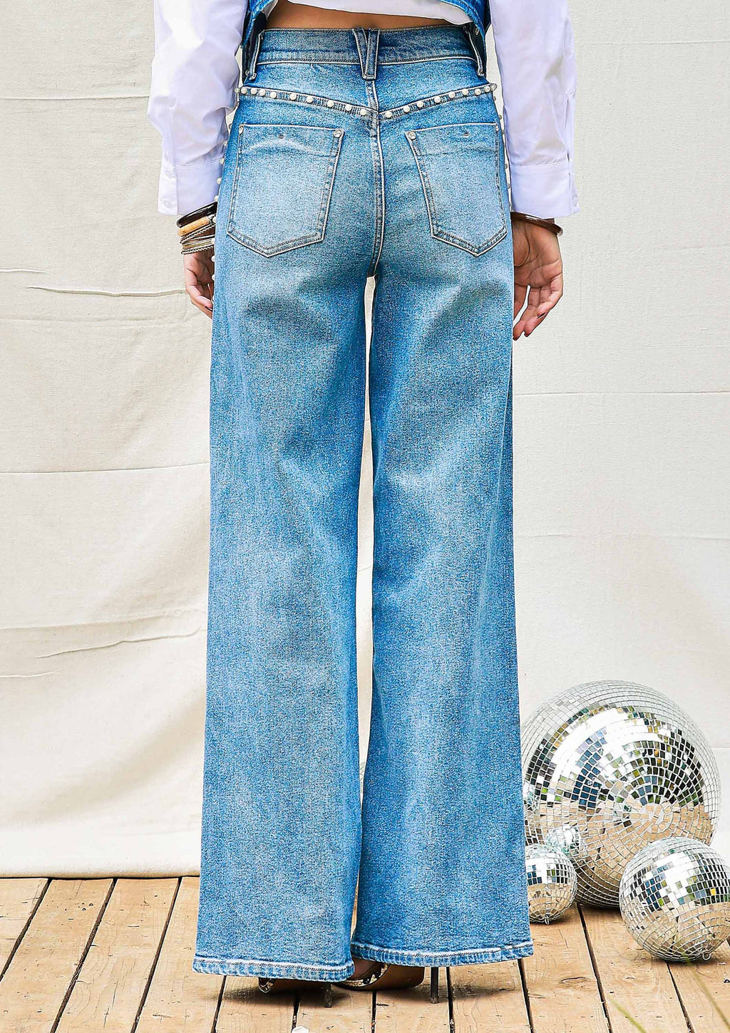 Pearl High-Rise Wideleg Jeans