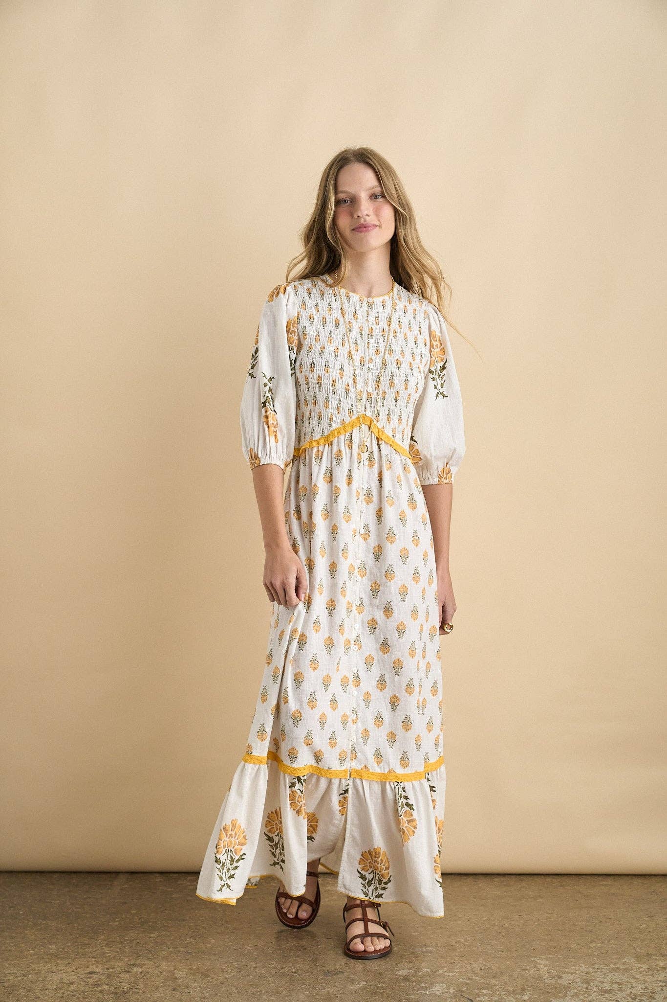 Magnolia Yellow Smocked Maxi Dress