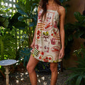 Picnic Print Sleeveless Mini Dress