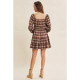 Plaid Smocked Mini Dress