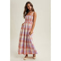 MULTICOLOR PLAID MIDI DRESS