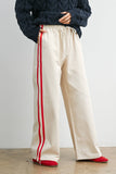 Striped Wide-Leg Drawstring Track Pants - BMP8039