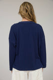 CREW NECK RIBBED LONG SLEEVE KNIT TOP (PRE-ORDER)