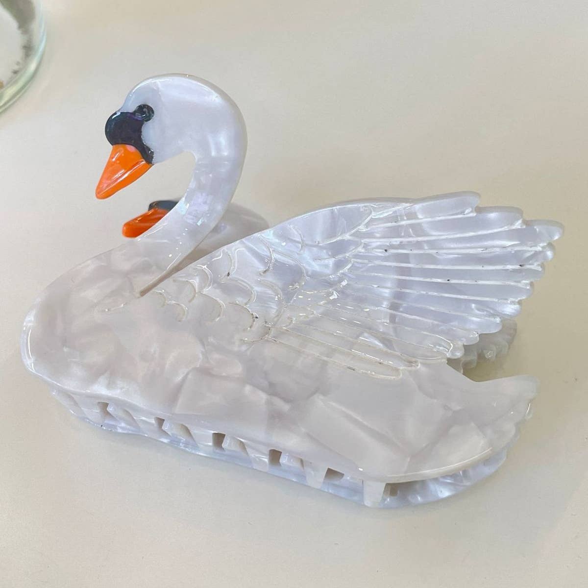 White Swan Hair Claw Clip