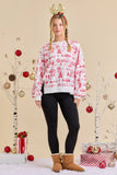 Holiday Toile Printed Oversized Top