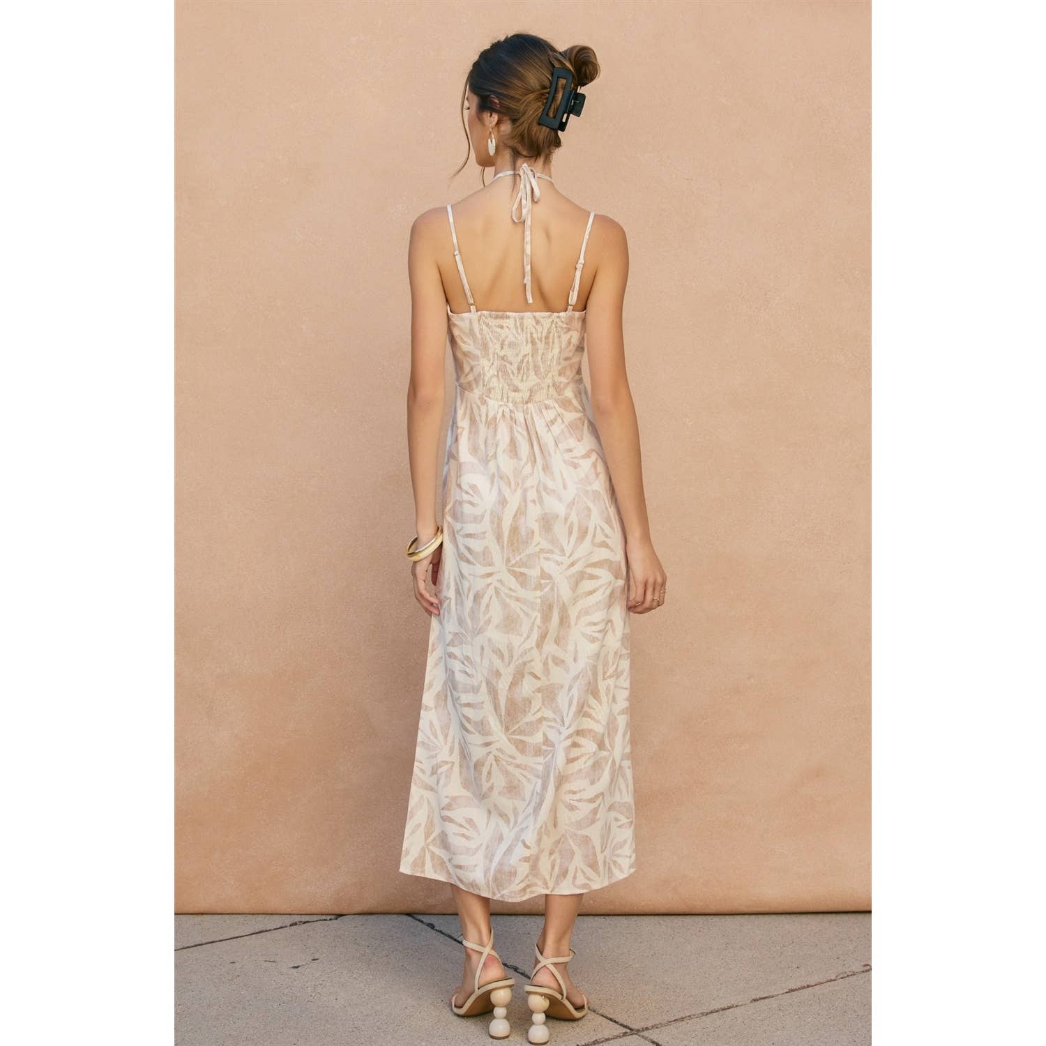 Driftwood Dreams V Cut Sleeveless Maxi Dress