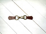 Bronze Buckle & Dark Brown Leather Cinch Clip for Clothing