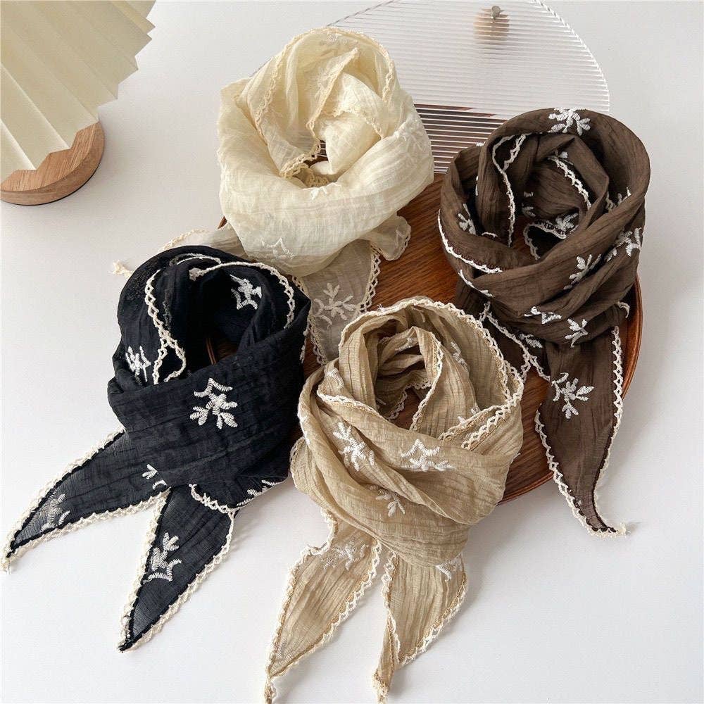 Clara Lace Trim Scarf