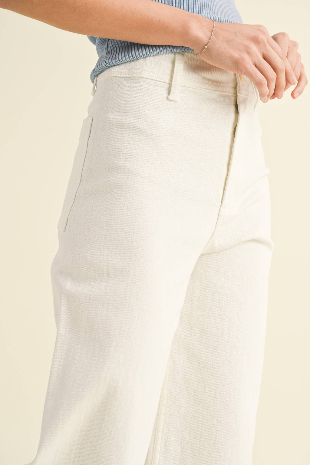 STRAIGHT WIDE LEG DENIM PANTS