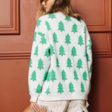 Pearl Beads Tree Pattern Christmas Sweater