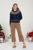 FAIRE ISLE TOGGLE BUTTON KNIT CARDIGAN SWEATER