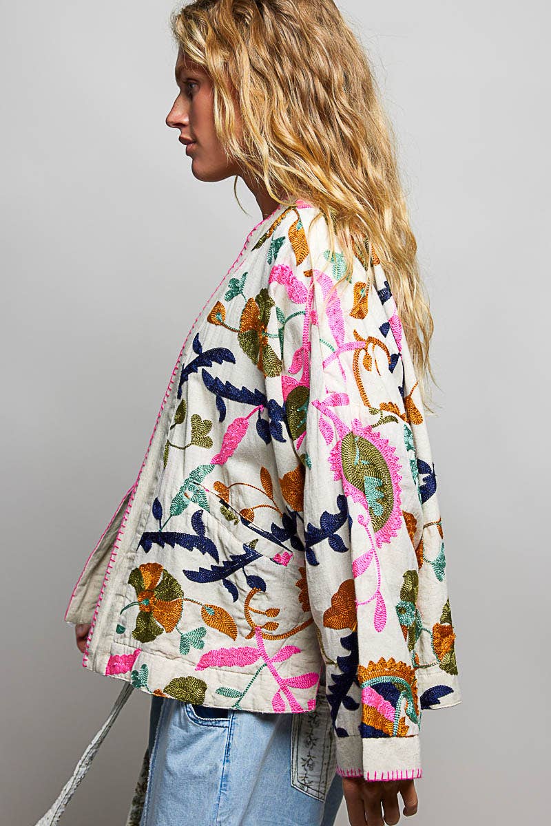 Faira Embroidered Kimono