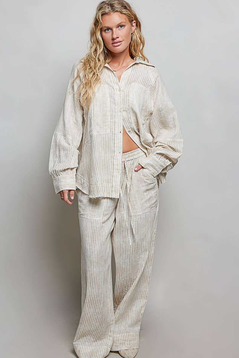 Raegan Woven Stripes Top