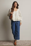 Rebecca Ruffle Hem Peasant Blouse