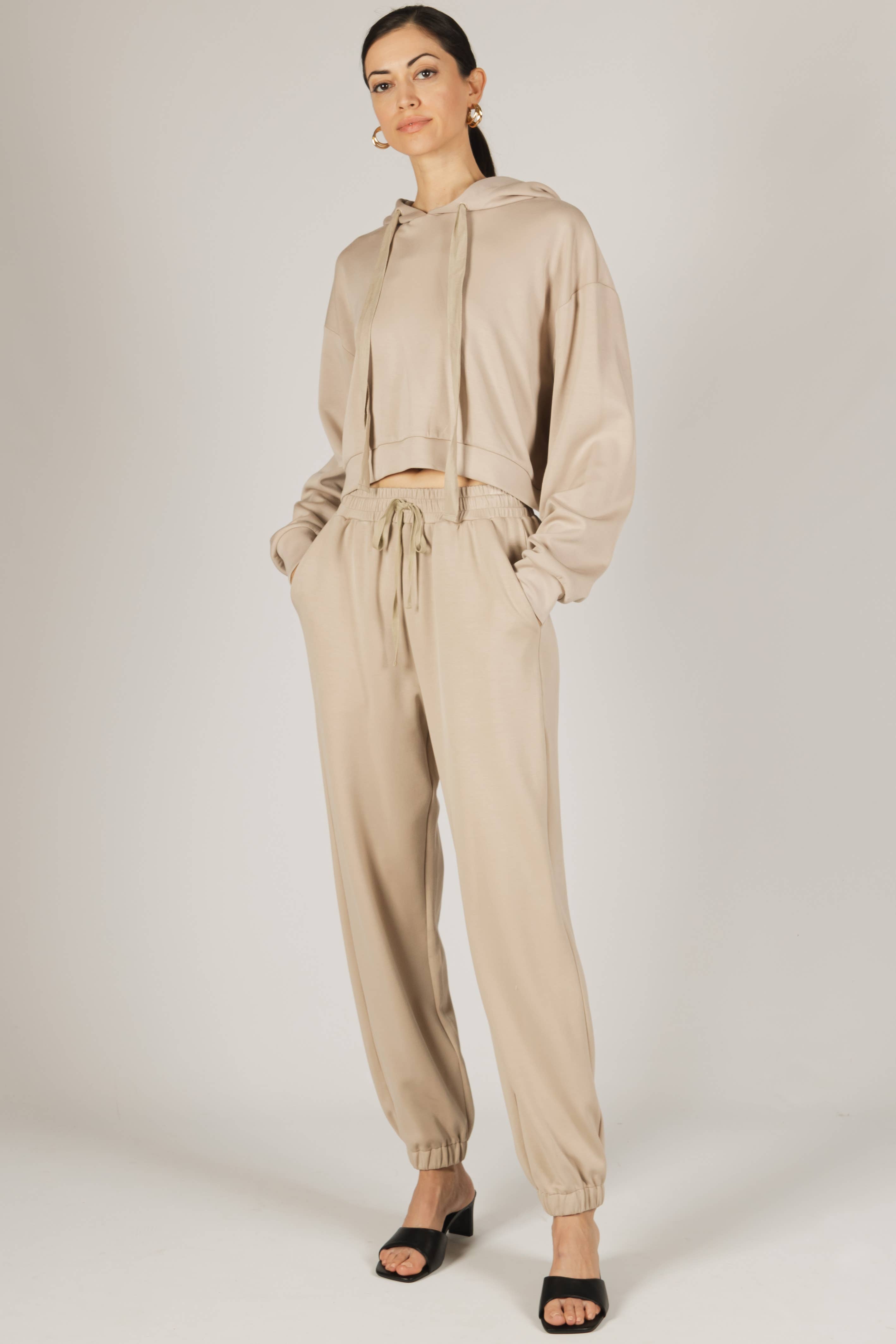 Cropped Scuba Modal Hoodie