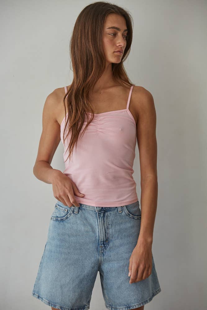 Knit Cotton Spandex Jersey V-Neck Cami Top