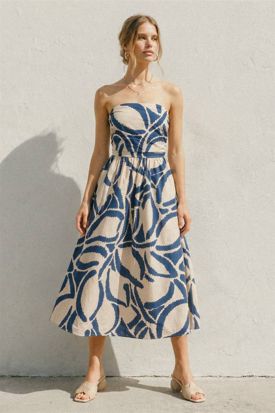Tide and Seek Tube Top Midi Dress