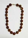 NATURAL STONE AGATE GLASS STAINLESS STEEL NECKLACE| 40NK9627
