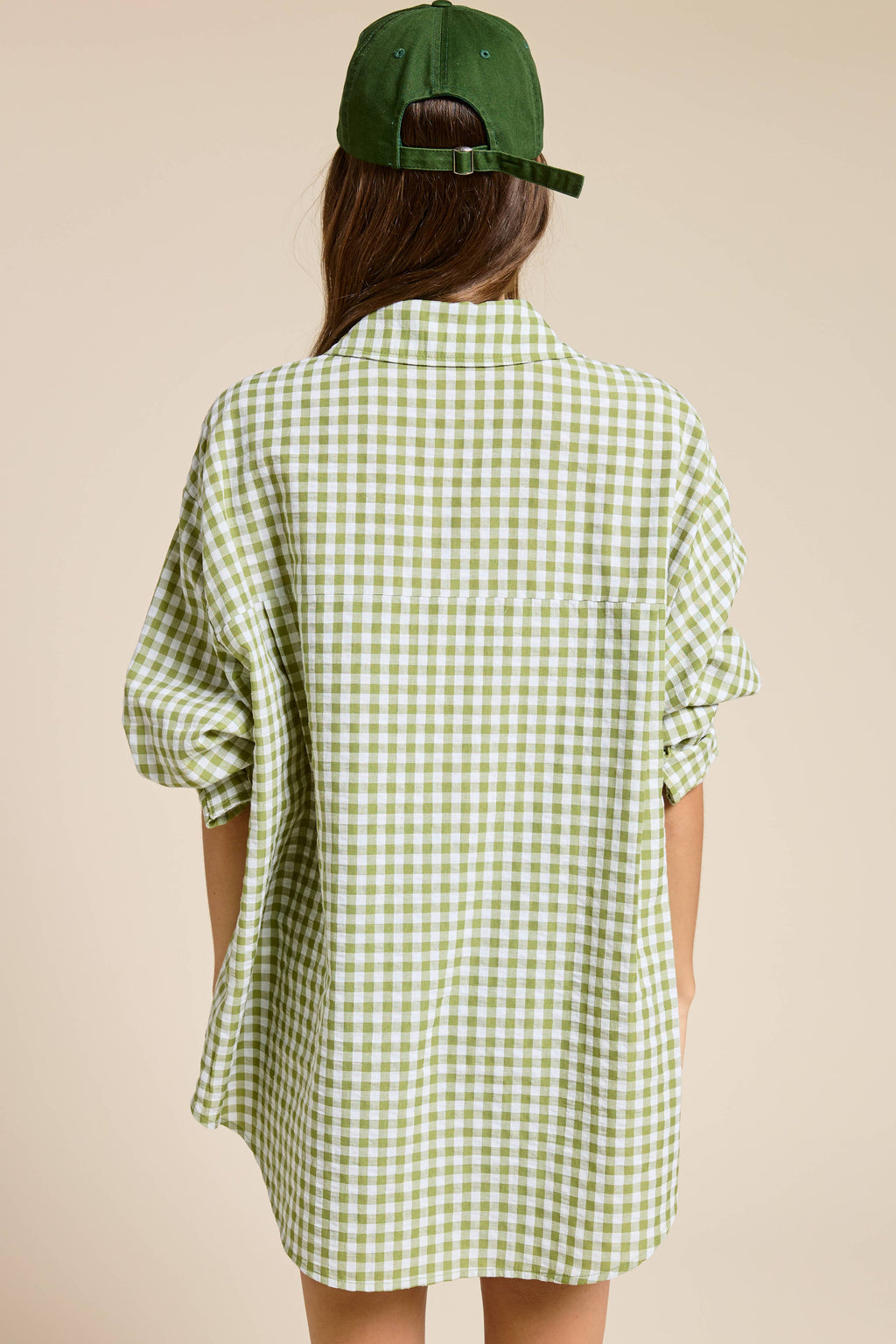 Oversized Gingham Button Down Shirt