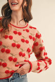 Fuzzy Cherry Sweater