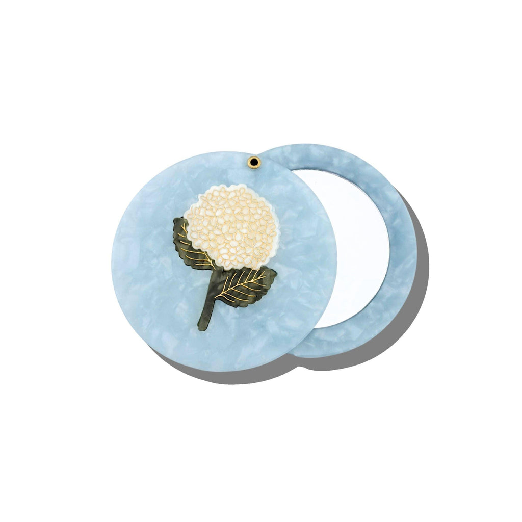 Hand-painted Hydrangea Compact Mirror | Eco-Friendly
