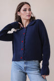 12W3445N-Heart Button Down Knit Sweater Cardigan