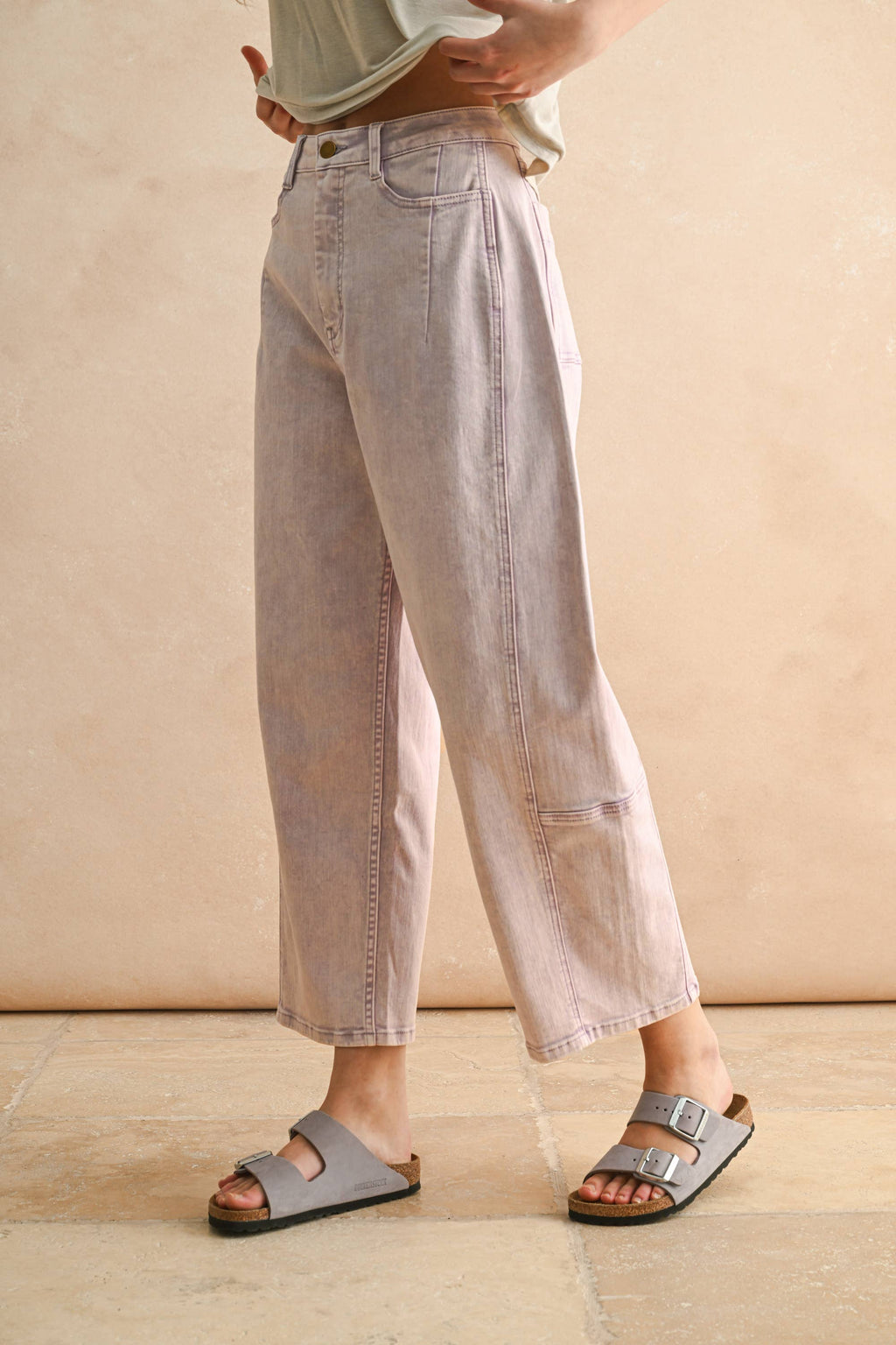 POP COLOR BARREL PANTS