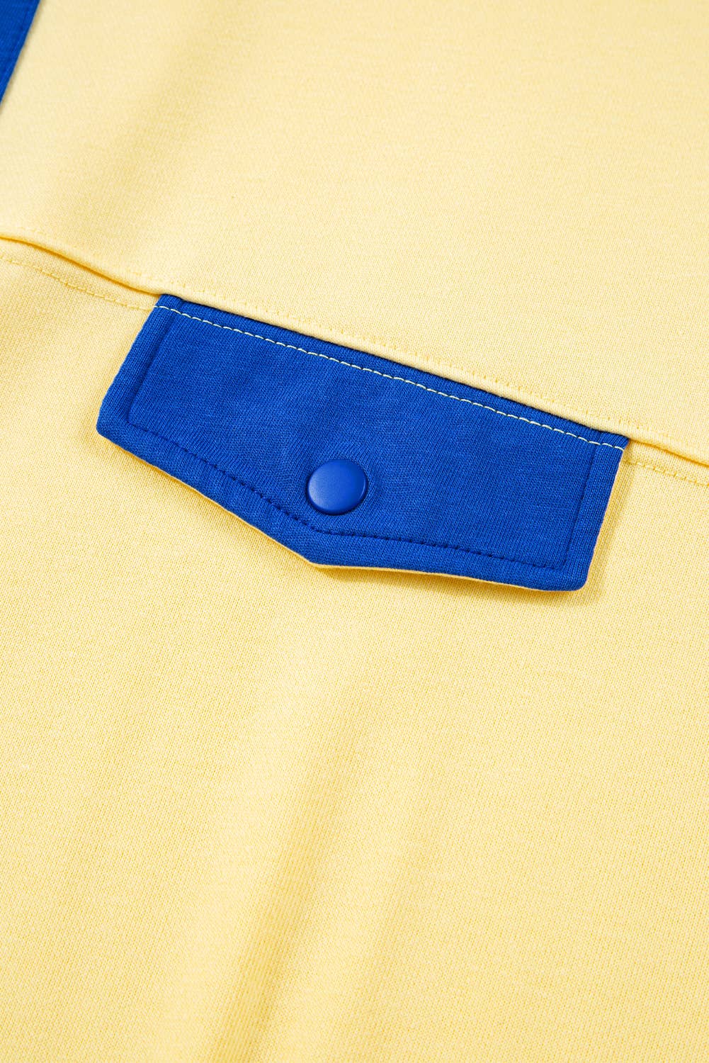 Color Block Patchwork Half Button Pullover