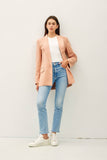 Classic Linen Oversized Blazer - Dusty Apricot