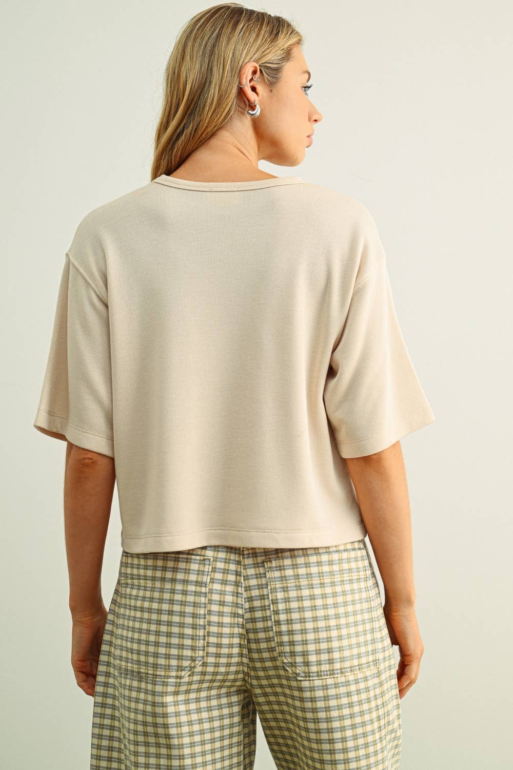 Soft Brushed Knit Short Sleeve Top