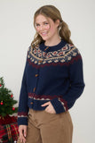 FAIRE ISLE TOGGLE BUTTON KNIT CARDIGAN SWEATER