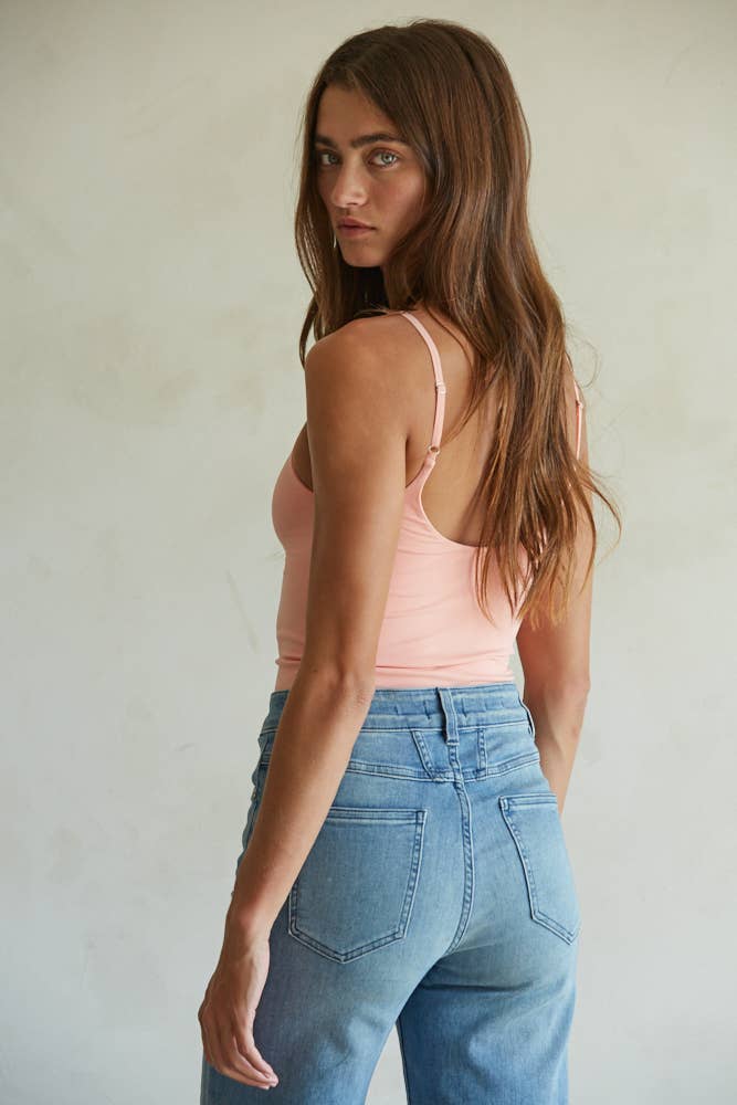 Seamless Double Layer Spaghetti Strap Bodysuit